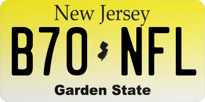 NJ license plate B70NFL