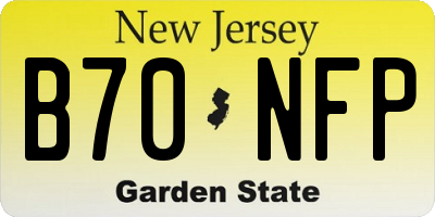 NJ license plate B70NFP