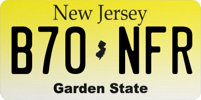 NJ license plate B70NFR