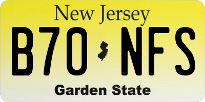 NJ license plate B70NFS
