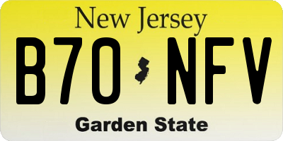 NJ license plate B70NFV