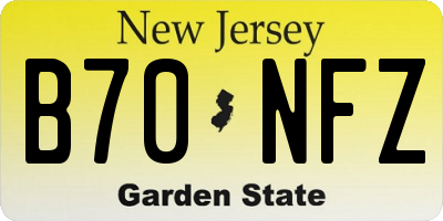 NJ license plate B70NFZ