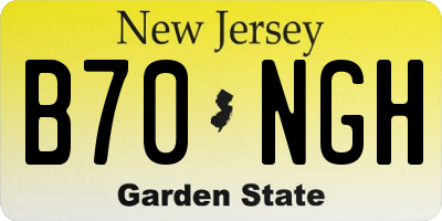 NJ license plate B70NGH