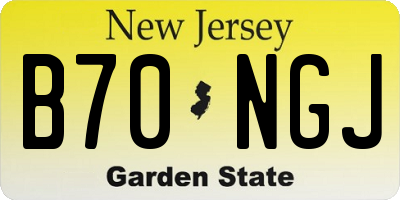 NJ license plate B70NGJ