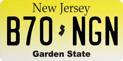 NJ license plate B70NGN