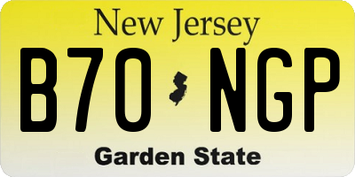 NJ license plate B70NGP