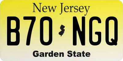 NJ license plate B70NGQ