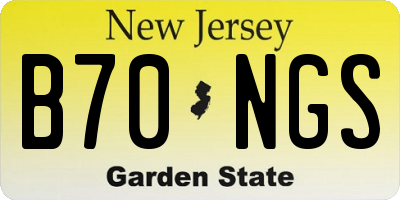 NJ license plate B70NGS