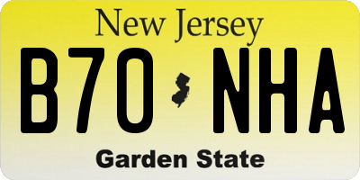 NJ license plate B70NHA