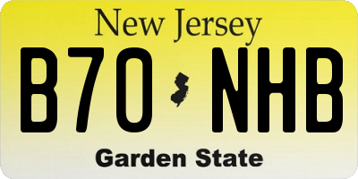 NJ license plate B70NHB