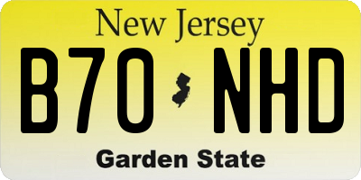 NJ license plate B70NHD