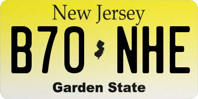 NJ license plate B70NHE
