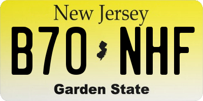 NJ license plate B70NHF