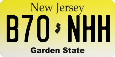 NJ license plate B70NHH