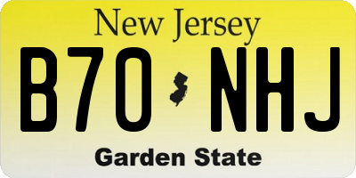 NJ license plate B70NHJ