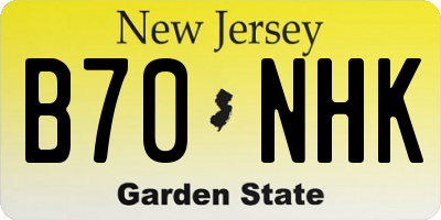 NJ license plate B70NHK