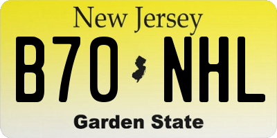 NJ license plate B70NHL