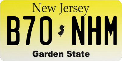 NJ license plate B70NHM