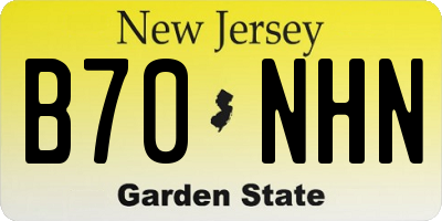 NJ license plate B70NHN