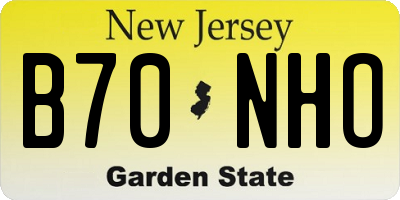 NJ license plate B70NHO