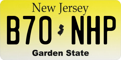 NJ license plate B70NHP