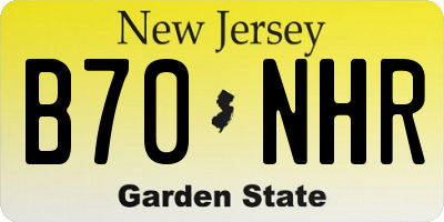 NJ license plate B70NHR