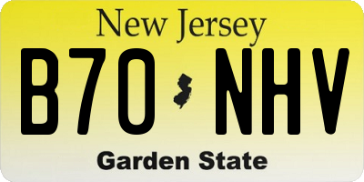 NJ license plate B70NHV