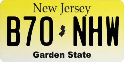 NJ license plate B70NHW