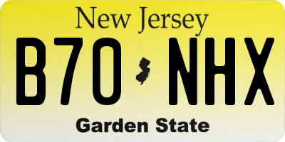 NJ license plate B70NHX