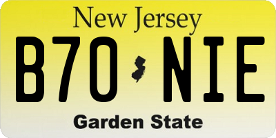 NJ license plate B70NIE