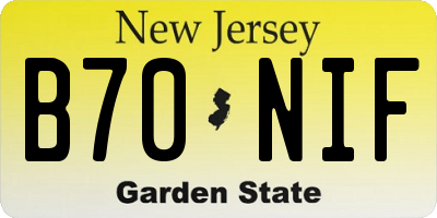 NJ license plate B70NIF