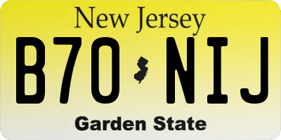 NJ license plate B70NIJ