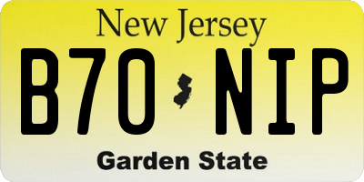 NJ license plate B70NIP