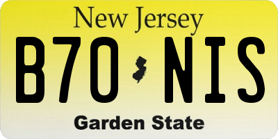NJ license plate B70NIS