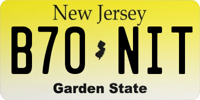 NJ license plate B70NIT