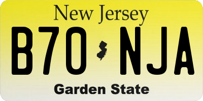 NJ license plate B70NJA