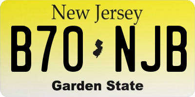 NJ license plate B70NJB