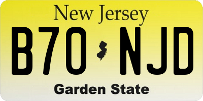 NJ license plate B70NJD