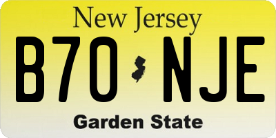 NJ license plate B70NJE