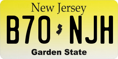 NJ license plate B70NJH