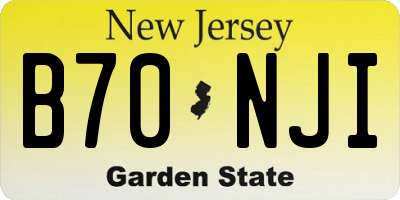 NJ license plate B70NJI