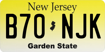 NJ license plate B70NJK