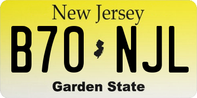 NJ license plate B70NJL