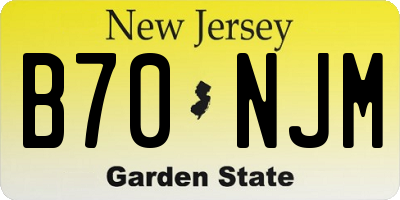 NJ license plate B70NJM