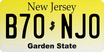 NJ license plate B70NJO