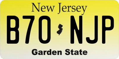 NJ license plate B70NJP
