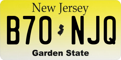 NJ license plate B70NJQ