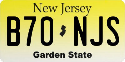 NJ license plate B70NJS