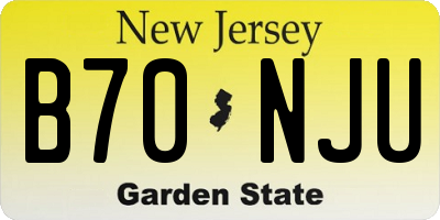NJ license plate B70NJU