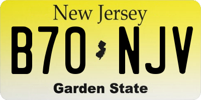 NJ license plate B70NJV